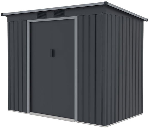 LANIT PLAST Garden house Halle 74, anthracite - Garden Shed - Main image