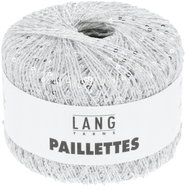 LANG YARNS Paillettes Novelty Yarn with Sequins, 25g, White - Yarn