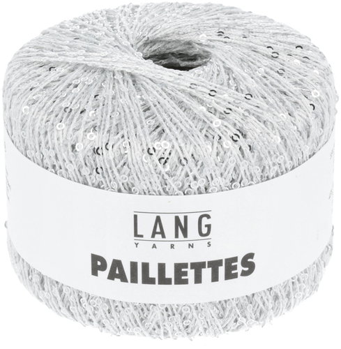 LANG YARNS Paillettes Novelty Yarn with Sequins, 25g, White - Yarn - Main image