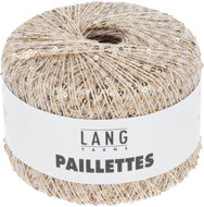LANG YARNS Paillettes Sequin Effect Yarn, 25g, White-Gold - Yarn