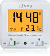 LAVVU Nordlys Digitální budík řízený rádiovým signálem se světelným senzorem, bílý - Alarm Clock