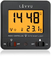 LAVVU Nordlys Digitální budík řízený rádiovým signálem se světelným senzorem, černý - Alarm Clock
