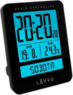 LAVVU Duo Digitální budík řízený rádiovým signálem, s češtinou, černý - Alarm Clock