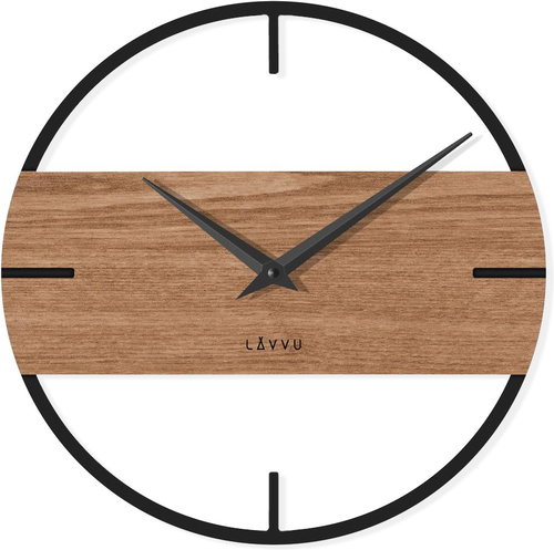 LAVVU Loft Stylish wooden clock in industrial look with black hands - Wall Clock - Main image