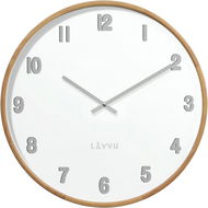 LAVVU Fade Dřevěné bílé hodiny světlé - Nástěnné hodiny