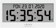 LAVVU Modig Digitální hodiny s češtinou, řízené rádiovým signálem, bílé - Wall Clock
