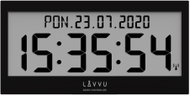 LAVVU Modig Digitální hodiny s češtinou, řízené rádiovým signálem, černé - Wall Clock