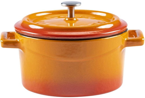 LAVA Metal Round cast iron pot, orange, 0,35 l, 10 cm - Pot - Main image