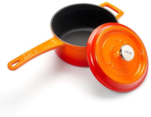 LAVA Metal Cast iron spout, orange, capacity 1,35 l, 16 cm - Saucepan - Main image