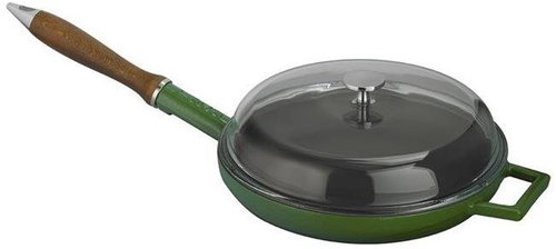 LAVA Metal Cast iron pan with lid, green 28 cm - Pan - Main image