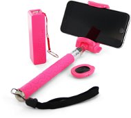 Xlayer Selfie-Stick + Powerbanka 2600 mAh ružový - Selfie tyč