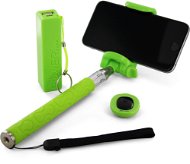 Xlayer Selfies-Stick + Powerbank 2600 mAh grün - Selfie-Stick