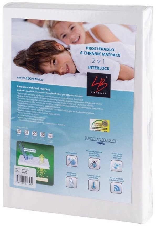 INTERLOCK® 2 az 1-ben matracvédő 90x200 cm max. 20 cm magas matracokhoz