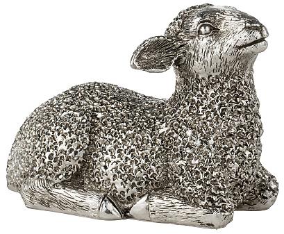 LENE BJERRE - Fekvő bárány, ezüst, 9 x 6 cm