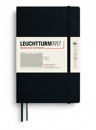 LEUCHTTURM1917 Black Softcover B6+ čtverečkovaný - Journal - Main image