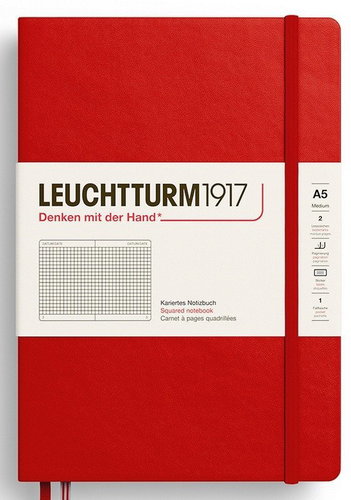 LEUCHTTURM1917 Cherry Hardcover Medium A5 čtverečkovaný - Journal - Main image