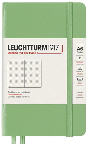 LEUCHTTURM1917 Sage Pocket A6 čtverečkovaný Main image LEUCHTTURM1917 Sage Pocket A6 čtverečkovaný - Journal - Main image