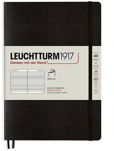 LEUCHTTURM1917 Black Softcover Medium A5 linkovaný - Journal - Main image