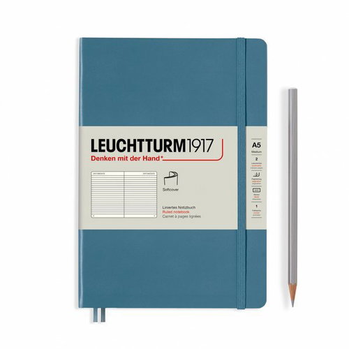 LEUCHTTURM1917 Stone Blue Softcover Medium A5 linkovaný - Journal - Main image
