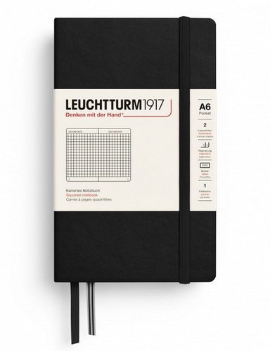 LEUCHTTURM1917 Black Pocket A6 čtverečkovaný Main image LEUCHTTURM1917 Black Pocket A6 čtverečkovaný - Journal - Main image