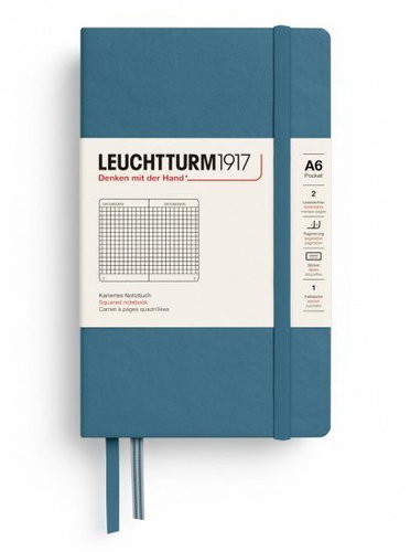 LEUCHTTURM1917 Stone Blue Pocket A6 čtverečkovaný Main image LEUCHTTURM1917 Stone Blue Pocket A6 čtverečkovaný - Journal - Main image