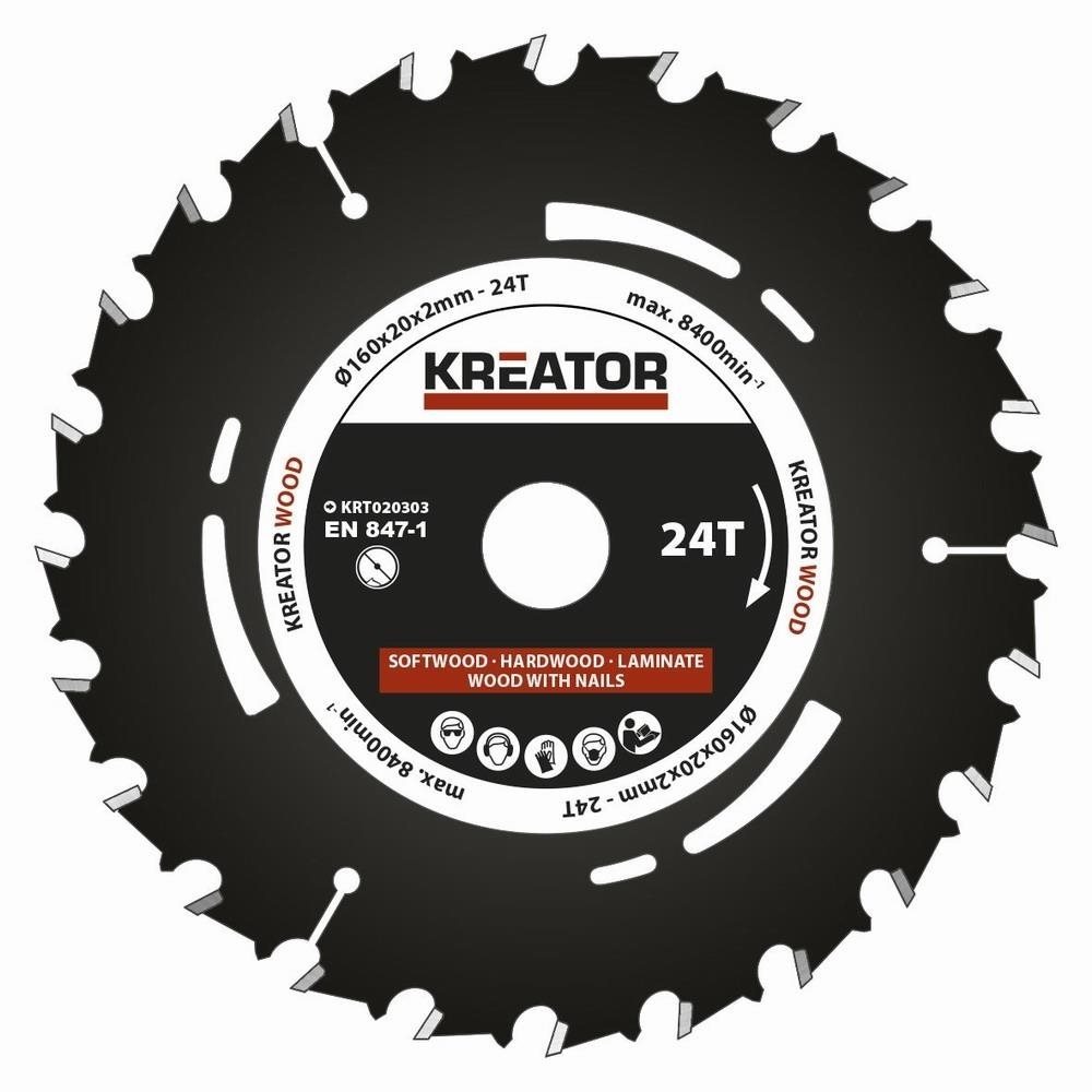 Kreator KRT020303 Merülőfűrészlap, 160 mm, 24 fog