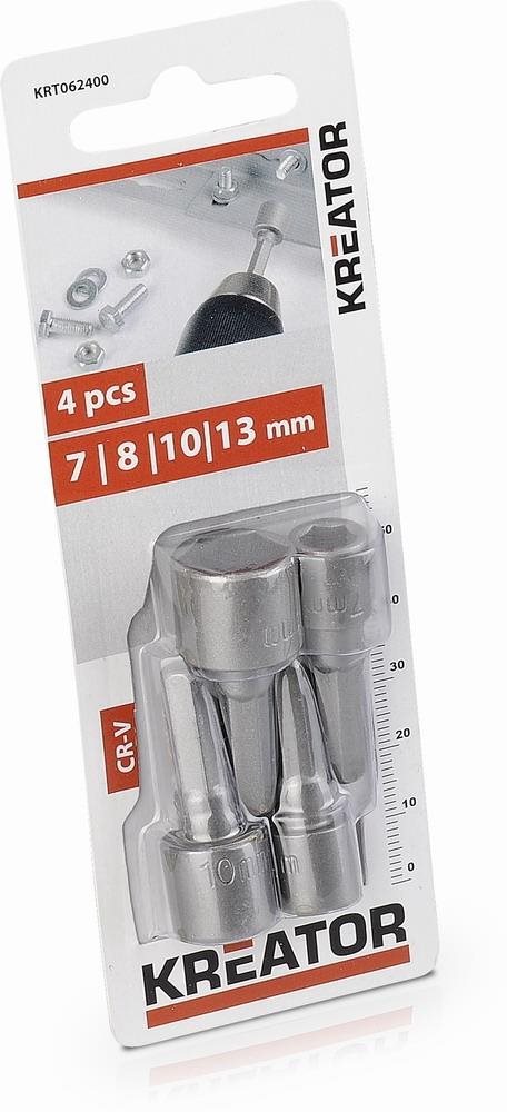 KREATOR 7 8 10 13 mm-es dugókulcs-készlet, 4 darab, KRT062400