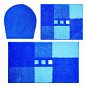 LineaDue MERKUR Set 3 ks (veko, 40 × 50 cm bez výrezu + 50 × 80 cm) SET, modrá - WC predložka