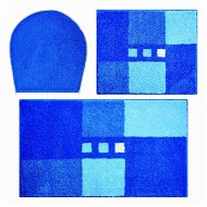 LineaDue MERKUR Set 3 ks (veko, 40 × 50 cm bez výrezu + 50 × 80 cm) SET, modrá - WC predložka