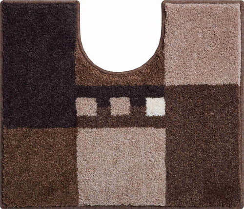 LineaDue MERKUR Toilet Mat with Cutout 50x60cm, Brown - Toilet Mat - Main image