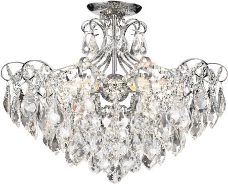GRANADA 6xE14/40W, CHROME/CLEAR CRYSTAL - Ceiling Light - Main image
