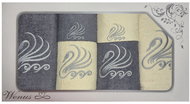 4sleep Gift pack of towels and bath towels Wenus VI swan graphite and cream - Towel Set
