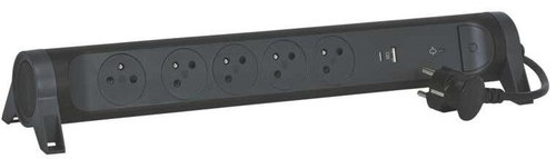 Legrand surge protector - 5 sockets 1,5m, black - Surge Protector  - Main image