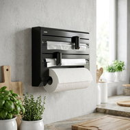 LEIFHEIT Wall mounted roll holder black - Kitchen Roll Holder