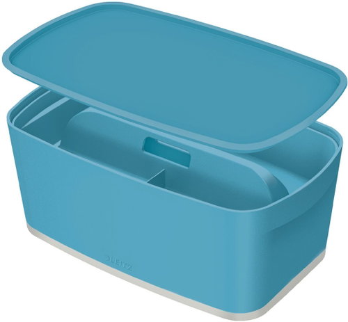 Leitz Cozy MyBox SET Storage Box with Lid + Organizer with Handle, Blue, 5l - Storage Box - Main image