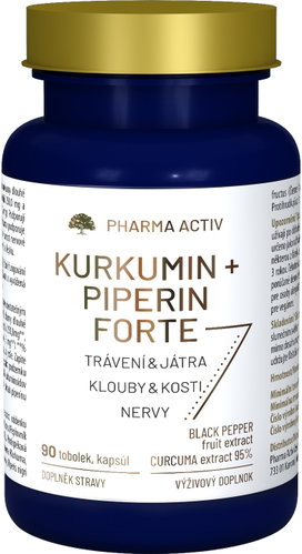 Pharma Activ Kurkumin + Piperin forte 90 tobolek Main image Pharma Activ Kurkumin + Piperin forte 90 tobolek - Dietary Supplement - Main image