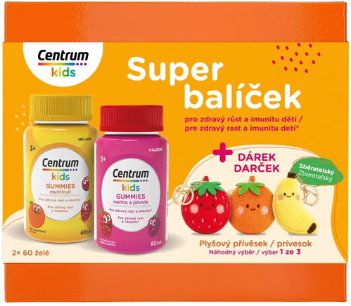 Centrum Kids Gummies Multifruit & Raspberry and Strawberry 2 × 60 jellies - Multivitamin - Main image