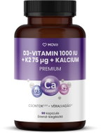 MOVit Energy vitamin D3 1000 IU + K2 75 µg + vápník, 90 kapslí - Vitamin D3