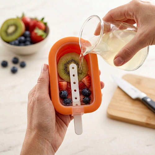 Lékué Popsicle Maker Stackable Popsicle Orange | large - Ice Pop Mould - Main image