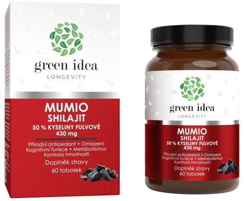 Green Idea Longevity Mumio Shilajit 50% Fulvic Acid, 60 Capsules - Dietary Supplement - Main image