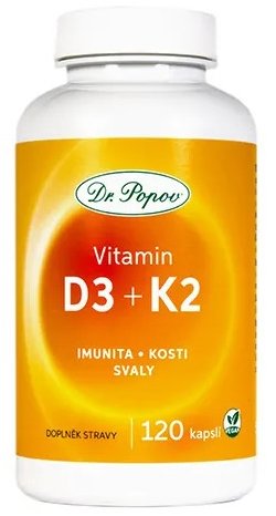 Dr.Popov Vitamin D3 + K2 120 kapslí - Vitamin D3 - Main image
