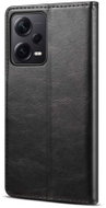 Lenuo Leather flip for Xiaomi Redmi Note 12 5G, black - Phone Case