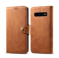 Lenuo Leather für Samsung Galaxy S10, Braun - Softcase-Handyhülle