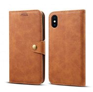 Lenuo Leather tok iPhone X/Xs készülékhez, barna - Mobiltelefon tok