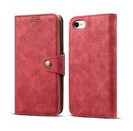 Lenuo Leather tok iPhone iPhone SE 2020/8/7 készülékhez, piros - Mobiltelefon tok