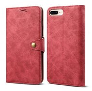 Lenuo Leather tok iPhone 8 Plus/7 Plus készülékhez, piros - Mobiltelefon tok