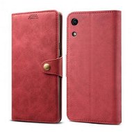 Lenuo Leather tok Honor 8A készülékhez, piros - Mobiltelefon tok