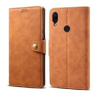 Lenuo Leather tok Xiaomi Redmi Note 7 készülékhez, barna - Mobiltelefon tok