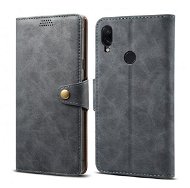 Lenuo Leather tok Xiaomi Redmi Note 7 készülékhez, szürke - Mobiltelefon tok