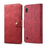 Lenuo Leather Samsung Galaxy A10 piros tok - Mobiltelefon tok